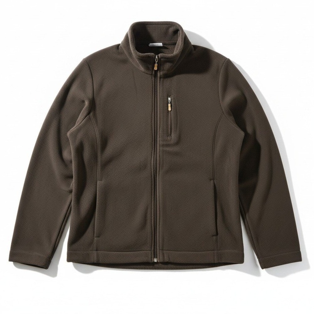 Danskin Now Womens XL Brown Full Zip Fleece Jacket Mock Neck DL49T003